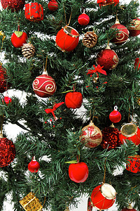 圣诞主题圣诞树挂饰细节背景图片