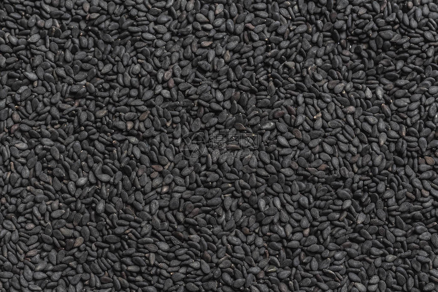 黑芝麻种子的谷物黑谷的背景图片