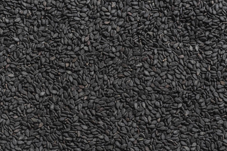 黑芝麻种子的谷物黑谷的背景图片