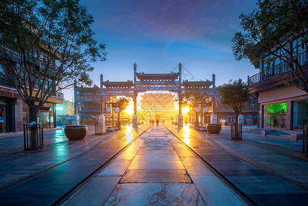 北京正阳门建楼在北京市前门街道夜间旅游历史建筑或传统文图片