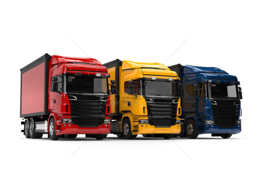 重型运输卡车红色图片