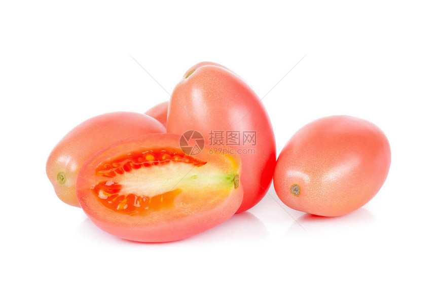 孤立在白色背景上的樱桃番茄图片