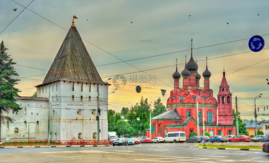 俄罗斯金环亚罗斯拉夫的救世主和伊庇教堂变形修道塔图片