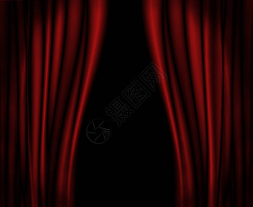 剧院或电影舞台上的红色窗帘图片