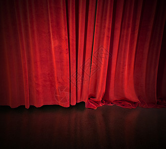 剧院舞台的红色幕布背景图片