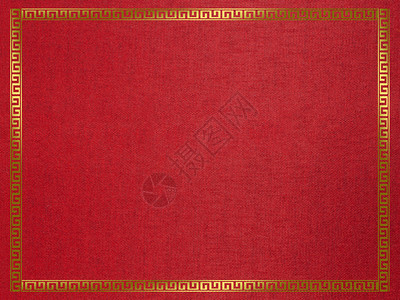 背景红色丝绸质地上的金色边框图片