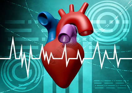 心电图检查图上的心脏图片