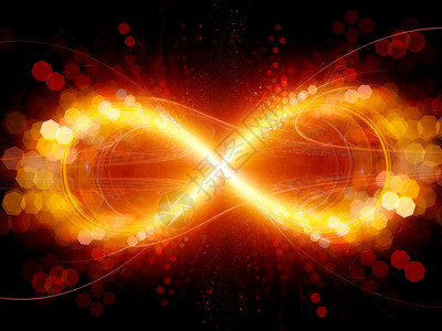 由粒子引发的火焰无限符号爆炸计算机生图片