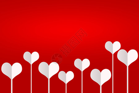 情人节的插图充满活力的背景几个白色的心站在红色背景上的细腿图片