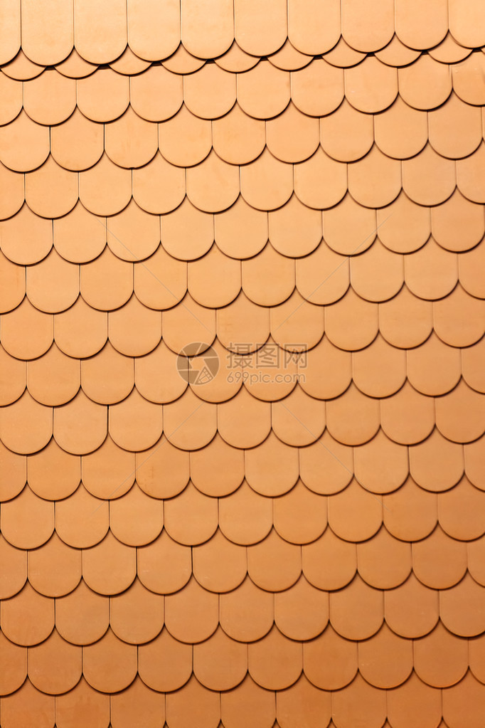 橙色陶瓷屋顶砖图片