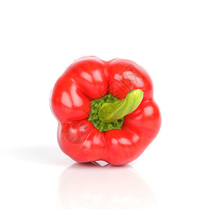 白色背景上成熟的红甜椒图片