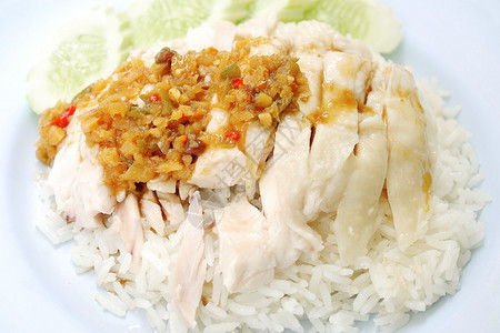 泰国鸡汤蒸米饭背景图片