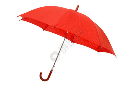 白色背景的红伞紧贴红色雨伞有剪切路径图片