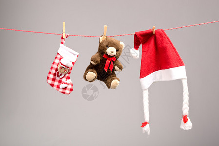 圣诞老人袋泰迪熊和衣图片