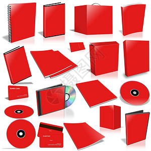 红色3D空白封面收藏图片