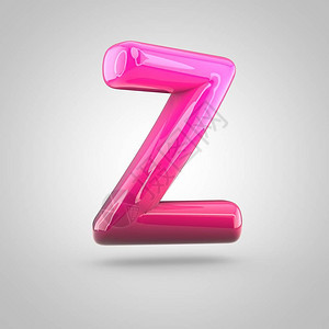 有光泽的红色和粉色渐变油漆字母Z大写气泡扭曲字体的3D渲染图片