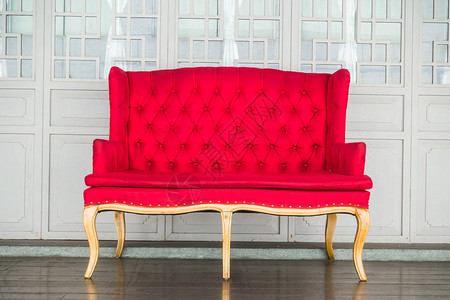 红色复古沙发装饰内图片