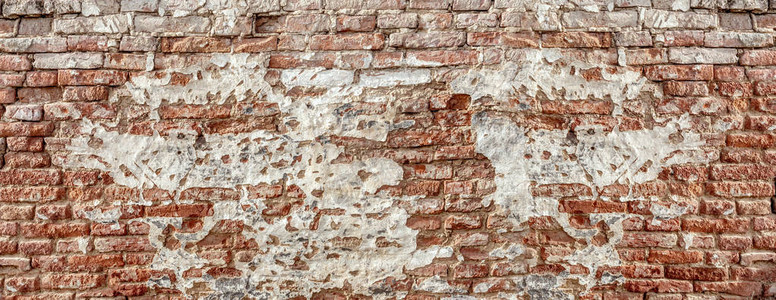 白色和红砖背景的旧砖墙Vintag图片