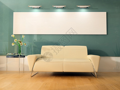 现代白色沙发3d渲染图片