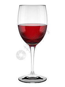 红酒杯上白色孤立背景图片