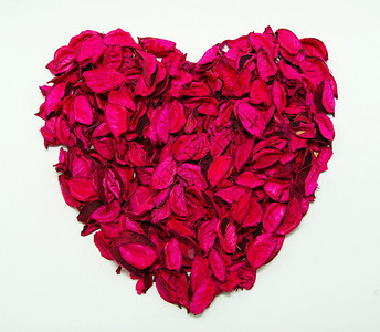 用红玫瑰花瓣做的心图片