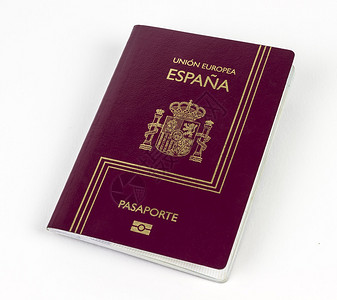 在白色背景的欧洲西班牙护照图片