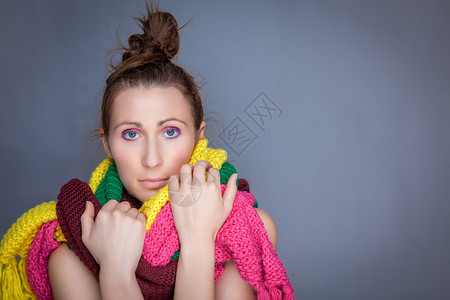 女羊毛围巾图片