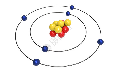 含有质子中子和电子的碳原子背景图片