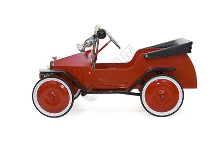 红色老旧玩具车有角背景图片