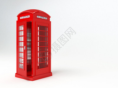 渲染一个红色的伦敦电话亭图片