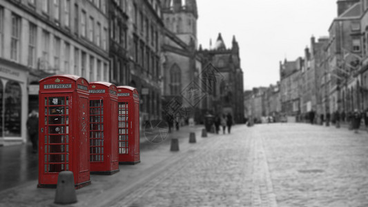 苏格兰爱丁堡皇家Mile街三部背景图片