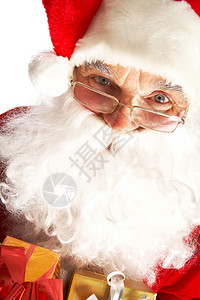 圣诞老人在眼镜里的照片图片