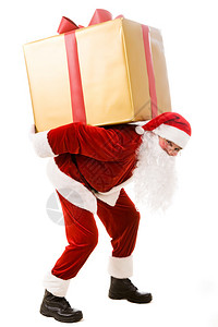 快乐的圣诞老人背着大图片