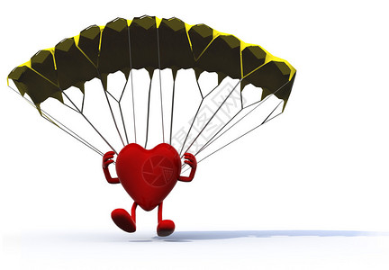 用降落伞降落的心脏图片