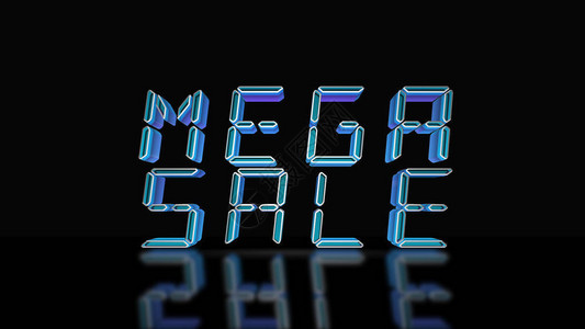 Mega销售3D文本蓝色LED字母图片