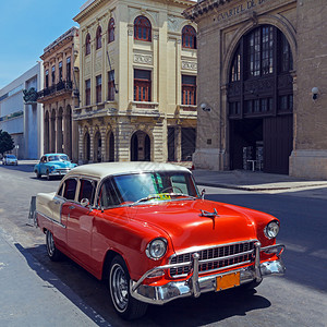 古巴哈瓦那古老街背景图片