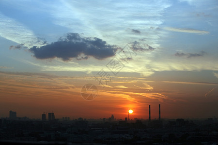 俯瞰莫斯科市的日落图片
