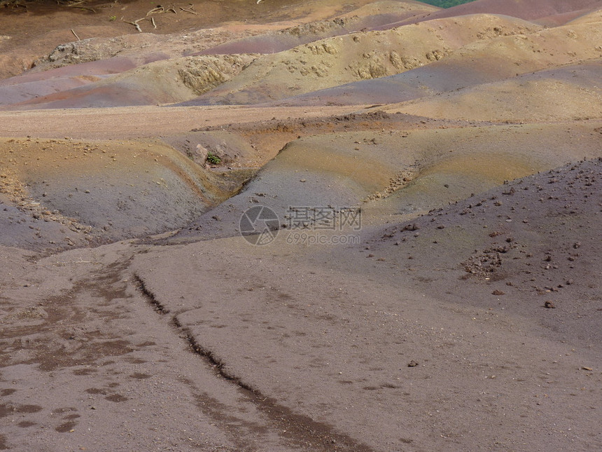 毛里求斯岛七彩色沙图片