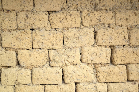 古黄的泥砖墙背景图片
