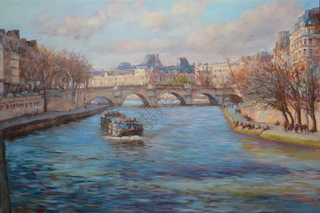 从巴黎塞纳河上的桥上看图片