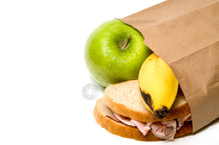 棕色袋子里的营养午餐图片