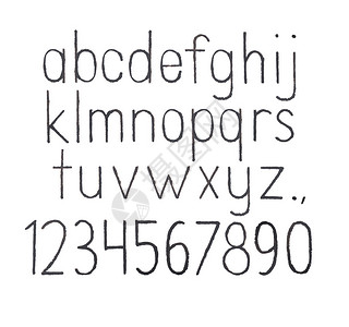 浅字体型手写画的涂鸦Abc字母表小写图片