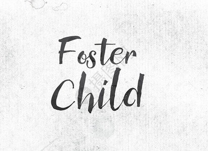 以黑墨画在水彩洗幕底的FosterChild背景图片