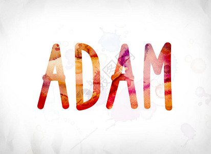 ADAM概念的名称和主题在白皮书背景上以彩背景图片