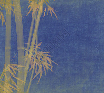 纸背景上竹枝的剪影背景图片