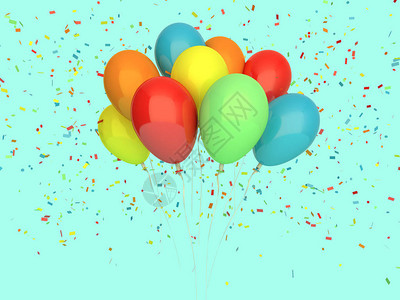 节日快乐的空中飞行气球在图片