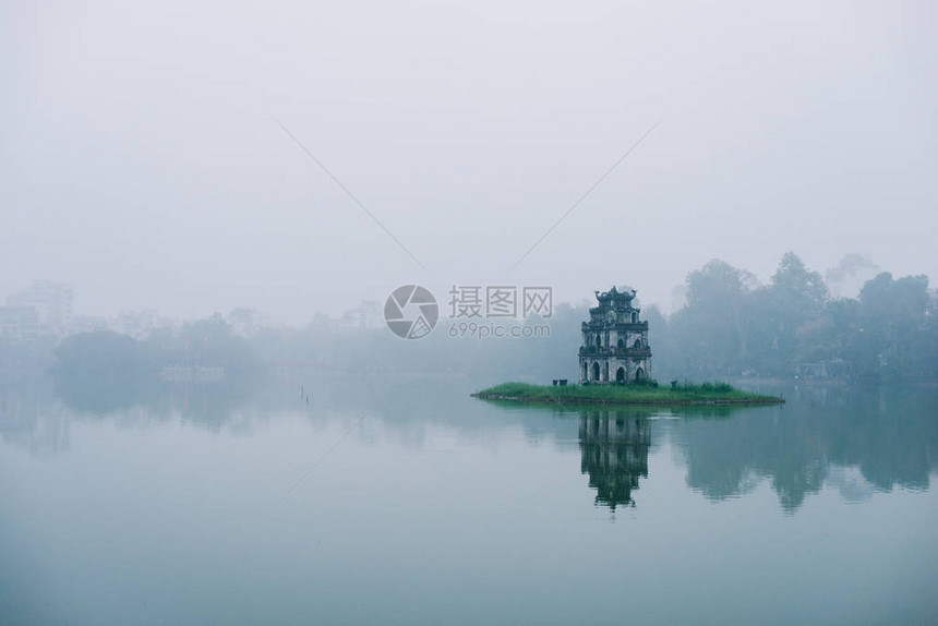 湖龟塔河内越南图片