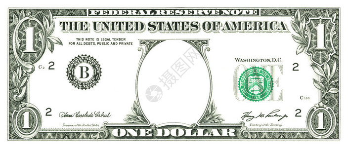 一张美元钞票一个图片
