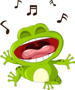 搞笑青蛙卡通唱歌插画图片