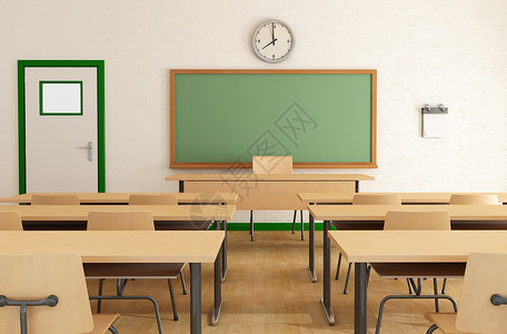 齐洛尼教室木家具和用砖墙翻滚的绿设计图片